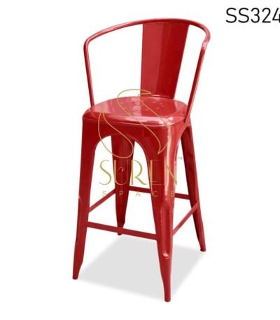 Powder Coated Round Back Metal Bar Chair