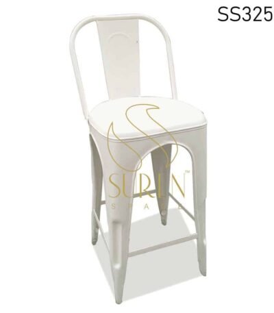 Powder Coated White Metal Bar Chair