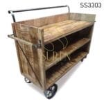Solid Indian Wood Trolley Design