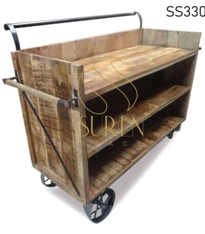 Solid Indian Wood Trolley Design