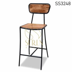 Solid Wood Metal Pub Chair
