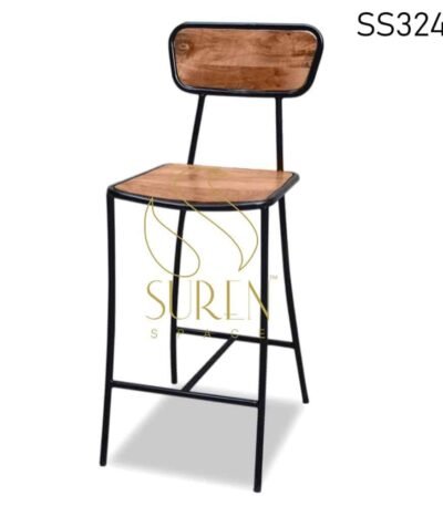 Solid Wood Metal Pub Chair