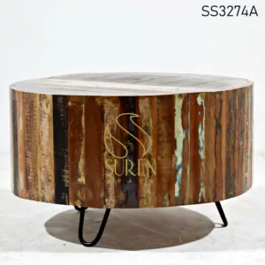 The Reclaimed Round Iron Leg Center Table
