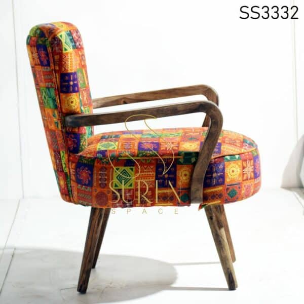 Traditional Indian Fabric Upholstered Chair Traditional Indian Fabric Upholstered Chair 2