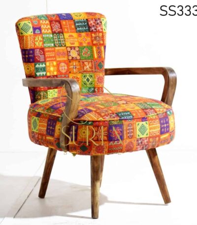 Traditional Indian Fabric Upholstered Chair