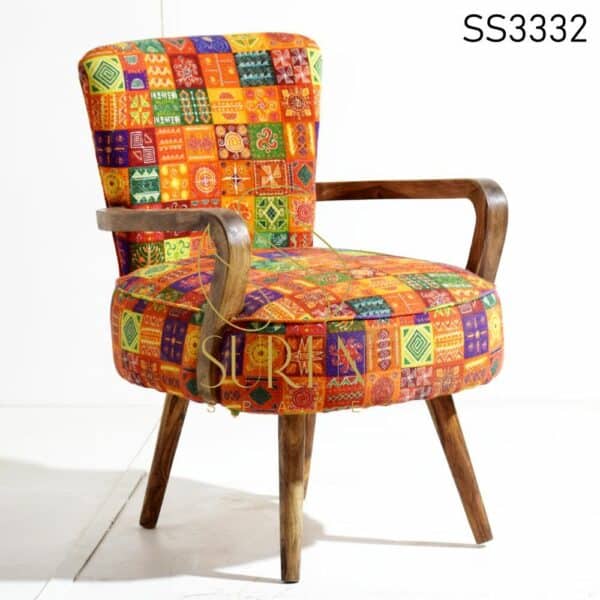 Traditional Indian Fabric Upholstered Chair