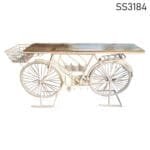 White Finish Cycle Design Wine Cabinet