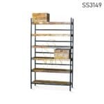 Wooden Metal Frame Display Cabinet