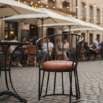 Metal Frame Leather Seat Restaurant Chair