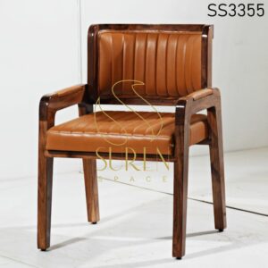 Solid Wood Leatherette Premium Looking Dining Chair