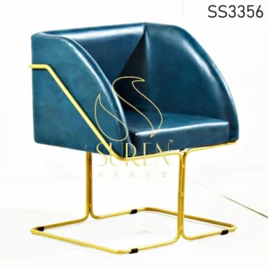Leatherette Gold Metal Restaurant Chair