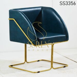 Premium Leatherette Gold Metal Restaurant Chair
