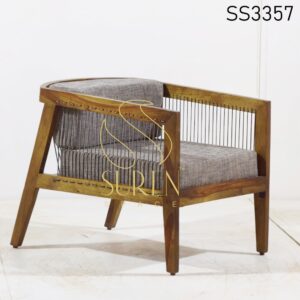 Solid Wood Weaving Work Accent Chair