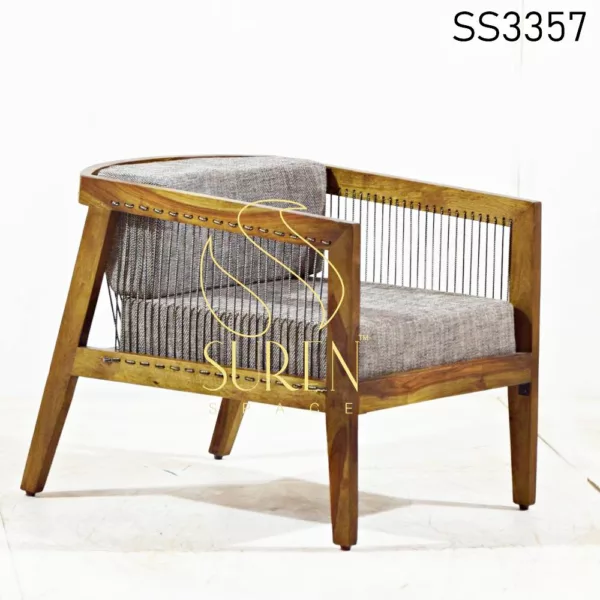Wood Weaving Work Accent Chair