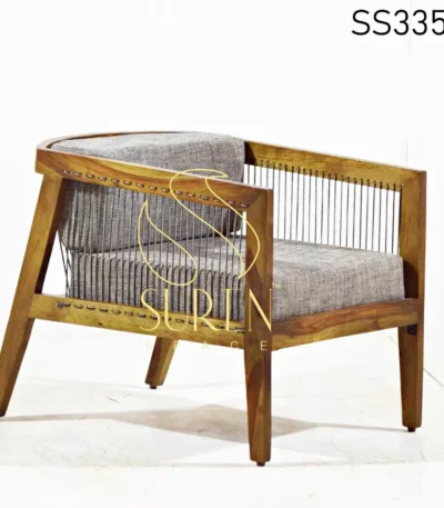 Wood Weaving Work Accent Chair
