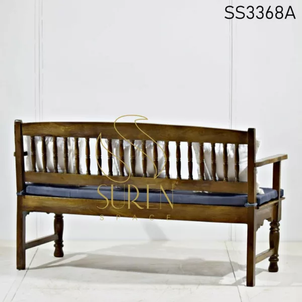 Carved Solid Wood Bench In Walnut Finish Carved Solid Wood Bench In Walnut Finish 2 jpg