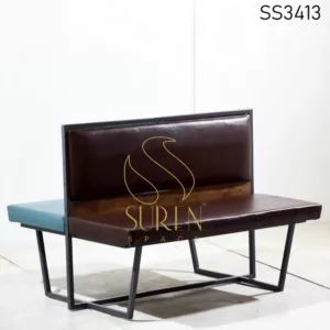 Home furniture Duel Side Metal Base Leatherette Industrial Bench