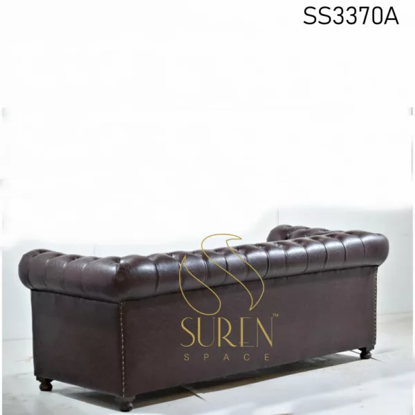 Duel Tufted Leatherette Chesterfield Sofa (2)