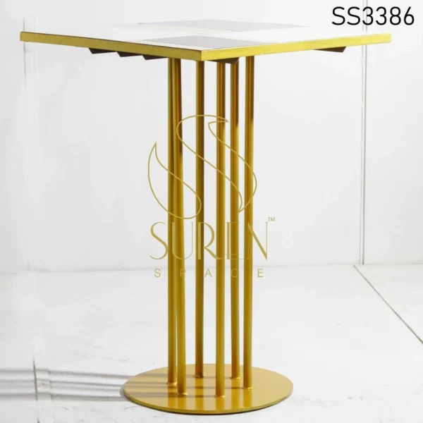 Gold Metal Tile Top Pub Table