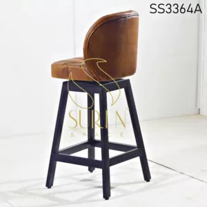 Home furniture Leather Seating Metal Base Revolving Pub Chair 2