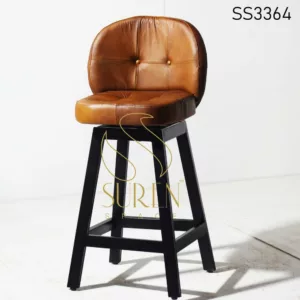 Leather Seating Metal Base Revolving Pub Chair