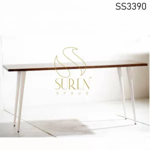 Metal Foldable Solid Wood Dining Table