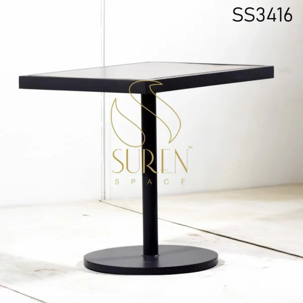 Metal Frame & Base Solid Wood Bistro Table