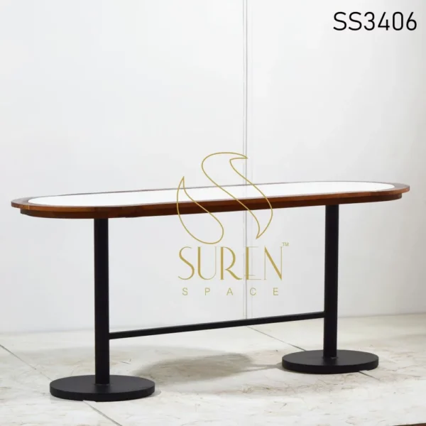 Quartz Stone Top with Metal Base Restaurant Table