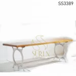 White Casting Mango Wood Dining Table