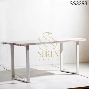 White Finish Industrial Folding Table Design
