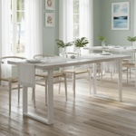 White Finish Industrial Folding Table Design