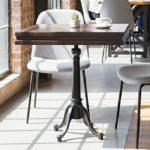 Cast Iron Height Adjustable Square Table Cafe Design