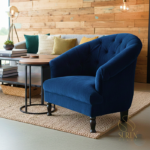 Velvet Upholstered Restaurant Tub Single Seater Sofa