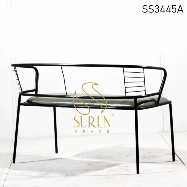 Bent Metal Leatherette Seating Bench Bent Metal Leatherette Seating Bench 2 jpg