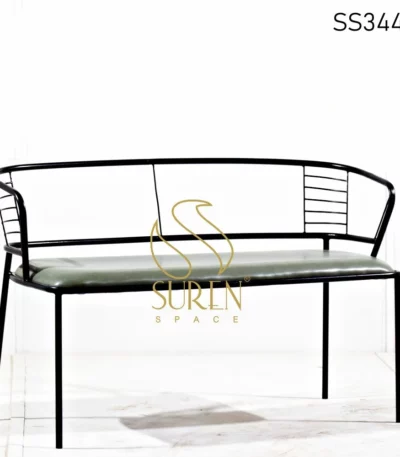 Bent Metal Leatherette Seating Bench