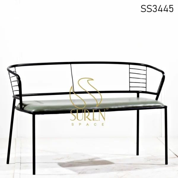 Bent Metal Leatherette Seating Bench