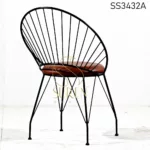 Bent Metal Leatherette Seating Outdoor Chair (2)