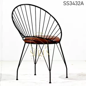 Bent Metal Leatherette Seating Outdoor Chair (2)