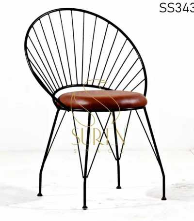 Bent Metal Leatherette Seating Outdoor Chair