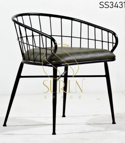 Bent Metal Leatherette Upholstery Cafe Chair