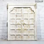 Carved White Distress Hotel Resort Door Design