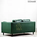 Green Leatherette Restaurant Two Seater Sofa (3)