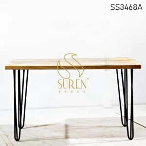 Industrial Furniture Manufacturer - Exporter In India [2022] Hair Pin Solid Wooden Leg Industrial Center Table 2