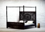 Mango Wood Carved Four Poster Resort Bed