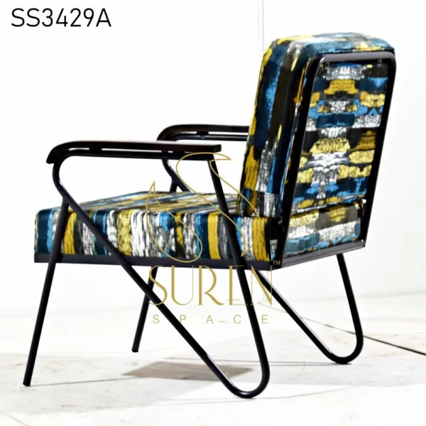 Metal Frame Printed Fabric Accent Chair Metal Frame Printed Fabric Accent Chair 2 jpg