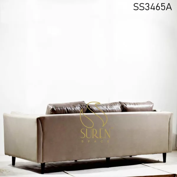 Modern Leatherette Three Seater Sofa for Restaurant (2)