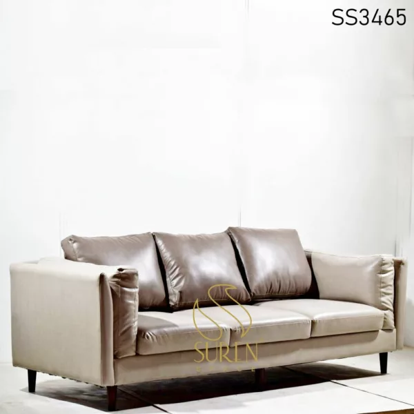 Modern Leatherette Three Seater Sofa for Restaurant