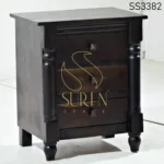 Solid Wood Walnut Finish Resort Bedside