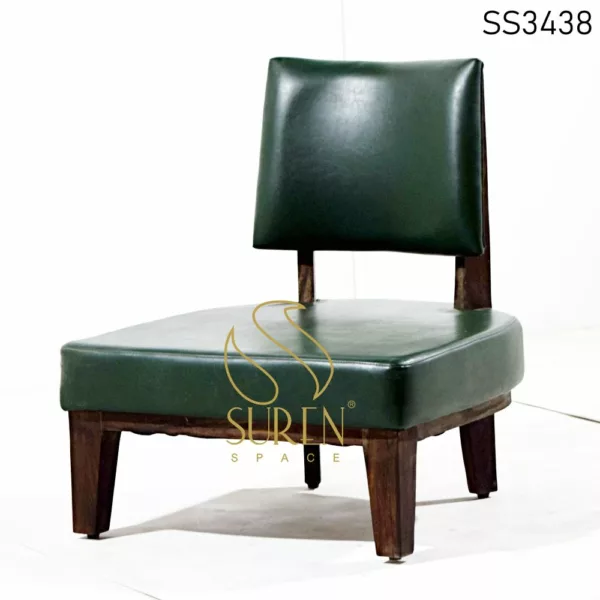 Wooden Leatherette Seat & Back Rest Chair