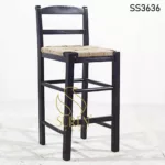 Black Finish Rope Work Bar Chair (1)